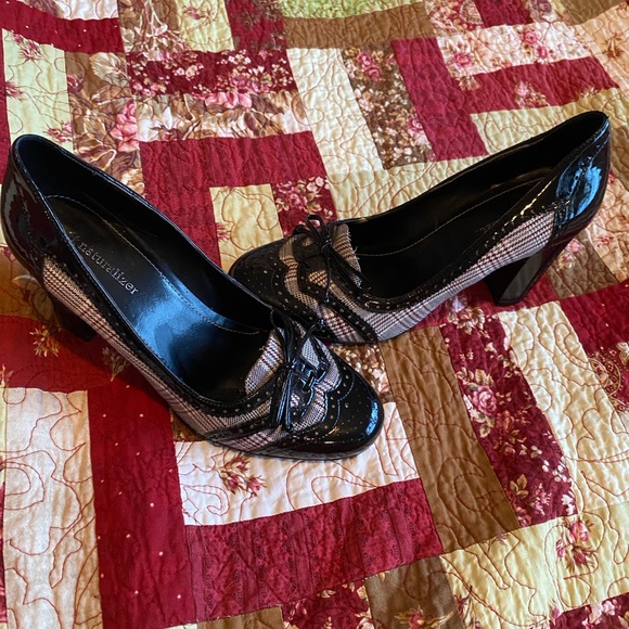 Naturalizer Shoes Plaid Patent Heels Haylee 7.5 - Picture 2 of 5